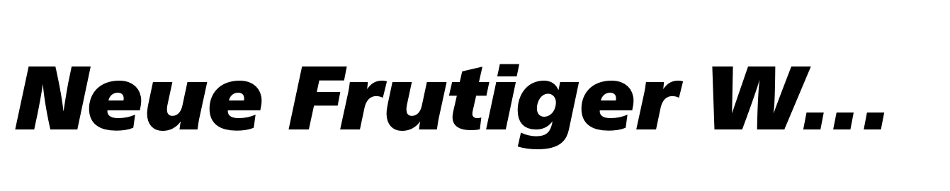 Neue Frutiger World ExtraBlack Italic